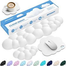 Cloud Wrist Rest Keyboard Cushion and Cloud Mouse Pad, White picture