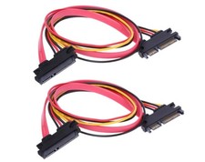 2-pcs SAS 29 Pin to SATA 22Pin Hard Disk Drive Raid Extension Cable with 15pin picture