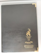 Vtg 1996 Olympic Games Lexmark IBM Portfolio Folder Brown Vinyl Computer Tech picture