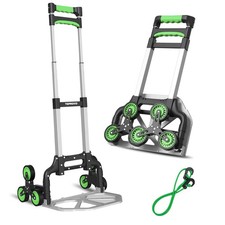 Stair Climbing Hand Truck, Foldable Aluminum Lightweight Dolly Cart, 6-Wheel ... picture