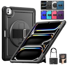 For iPad mini/Air/Pro 13/11 2024/iPad10/9/8/7th Gen Shockproof Stand Strap Case  picture