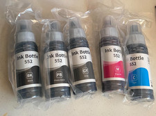 5 PACK 552 Ink Refill Bottles for Epson Ecotank ET-8550 8500 Photo Black Cyan picture