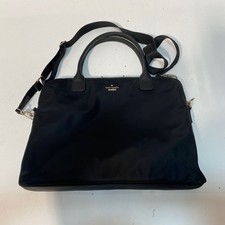 Kate Spade Black Nylon Laptop Briefcase Bag Crossbody Gold Hardware picture