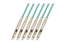 30M INDOOR ARMORED LC-LC 6 STRANDS OM3 50/125 FIBER PATCH CORD picture