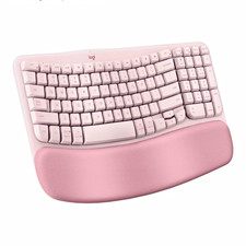 Logitech Wave Keys Ergonomic Wireless Bluetooth Keyboard Palm Rest QWERTY Rose picture