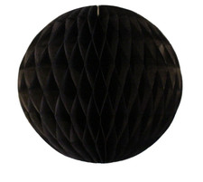 GENERIC 10IN/25CM HONEYCOMB PAPER BALL WITH RIBBONS - BLACK picture