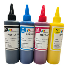 4x250ml Pigment Refill Ink Bottle for Epson T774 T664 Compatible EcoTank picture