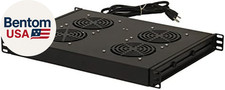 Rack Cabinet Mounted Server 4 Fan Unit Cooling System with 4 Fans 110V Blk 1U picture