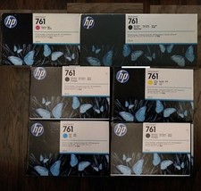 New Genuine Factory Sealed HP 761 Set of 6 Inkjet Cartridges 2021 T7100 T7200 picture
