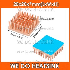 20x20x7mm 25x25x7mm 30x20x7mm Pure Copper Heatsink Without or With Thermal Tape picture