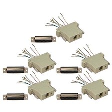 5 Pcs DB25 25-Pin DB 25 Female to RJ45 Female Adapter Connector Converter Ivory picture