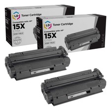 LD Compatible Replacement for HP 15X / C7115X HY Black Toner Cartridges 2-Pack picture