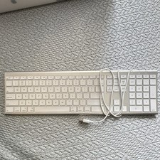 Macally ACEKEYA Wired USB Aluminum Silver White QWERTY Numeric Keypad Keyboard picture