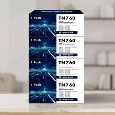 4PK Fits For Brother TN760 Black High Yield Toner Cartridge HL-L2350DW picture