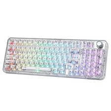 Crystal Clear RGB 98% X98 Wireless Mechanical Keyboard Gasket Mount Swap QMK PC picture
