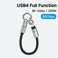 240W USB4 USB-C Keychain Cable 80Gbps Data 0.15 / 0.3m Options picture