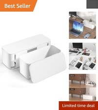 Durable XL+M White Cable Organizer - Stylish & Child-Proof for Home & Office picture