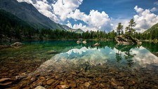 Landscape lake nature reflection mountains Custom Gaming Mat Desk picture