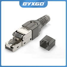 12PCS Cat6A Shielded Tool-Free RJ45 Field Termination Plug No Crimp 10Gbps STP picture