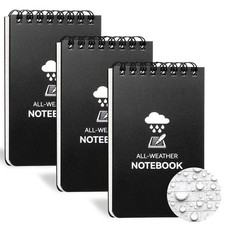 COIDEA 3 Pack Waterproof Notebook, 3 x 5 Pocket 3 x 5