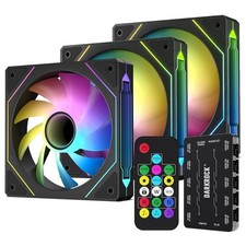DARKROCK F120 3in1 120mm Infinite Mirror Case Fans w/ 20 Ports Contoller - Black picture
