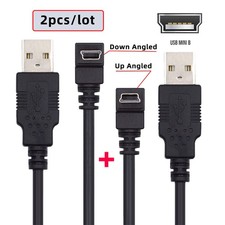 2 Pack USB 2.0 to Mini USB 5Pin 90 Degree Angled Charging Data Transfer Cable picture