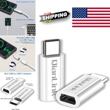 Mini USB to USB C Adapter 2 Pack Fast Charge and Data Sync for USB C Devices picture