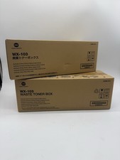 Two New Genuine Konica Minolta WX-103 Waste Toner Box A4NN0Y2 - Factory Sealed picture