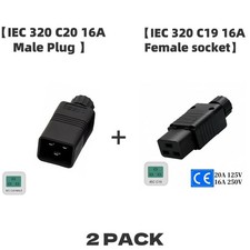 IEC320 C20 C19 Plug Socket Connector Male Female 16 AMP 250V UPS PDU Servers picture