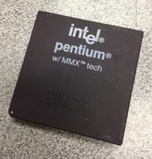 Intel Pentium MMX tech A80503166 SL27K 2.8v socket 7 CPU gold, ship today picture