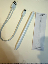 Universal Active Rechargeable Stylus Pen, White, USB Charging Cable Included picture