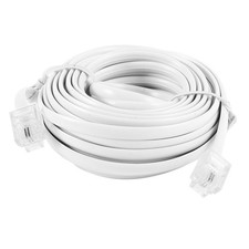 RJ11 6P2C Modular Telephone Extenstion Cable Wire White 6M 20Ft picture