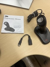 3M Ergonomic Optical Mouse EM500GPS - Wired Black Vertical - Tested & Working picture