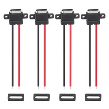 4Pack Type-C Female USB-C Plug to 2 Pin Bare Wire Connector(Horizontal Terminal) picture