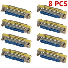 8x 25 Pin D-SUB DB25 Female to Female Mini Gender Changer Coupler Gold Plated picture