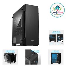 ATX Mid Tower PC Computer Case Acrylic Side Panel 3x 120mm Fans USB 3.0 Dust picture