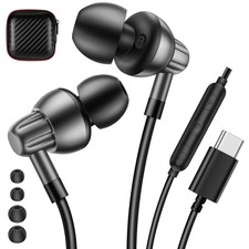 USB C Headphone Noise Isolating Earbuds with Mic for Commute Travel picture