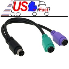Notebook/Laptop PS2 Y/Splitter Mouse&Keyboard Cable/Cord/Wire Adapter $SH DISC{K picture