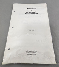Vintage AST Research Addendum to Advantage User's Manual - NEW Old Stock picture