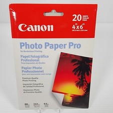 Canon Photo Paper Pro 20 Sheets 4 x 6 In Gloss Borderless Printing - Brand New  picture