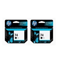 2pk HP 74 Original Inkjet Ink Cartridge Black CB335WN #74 Retail Box exp 1/2022 picture