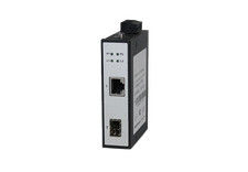 Industrial Gigabit Fiber Converter, 1 Fiber, 2 Gigabit Ethernet, Dual Power picture