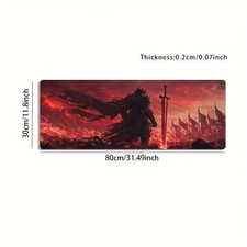 1pc Large-sized Esports Gaming Mouse Pad with a Red Flame Battlefield Art Desi picture