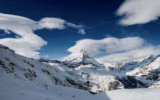 Landscape snow mountains snowy peak mountain clouds sky Custom Gaming Mat Desk picture