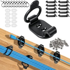 OneLeaf 10-Pack Adjustable Elastic Cable Clips, Cable Management, Black | Sel... picture