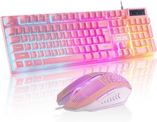Jugeo De Teclado Y Mouse Gamer Mecanico Para Gaming Multicolor LED Raton Combo picture