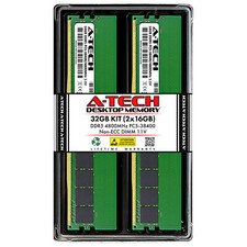 A-Tech 32GB Kit 2 x 16GB DDR5 4800 MHz PC5-38400 Desktop 288-Pin DIMM Memory RAM picture