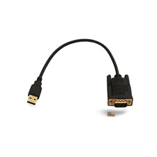 1ft USB A to DB9 Male Serial Port Adapter Prolific GT Chipset - Black picture