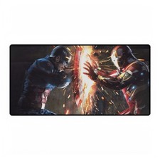 Captain America And Iron Man Epic Clash Cinematic Fight Mouse Pad Desk Mats picture
