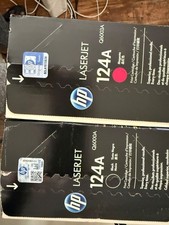 Genuine HP 124A Magenta Q6003A  AND Q600A Toner Cartridge New Sealed Box picture